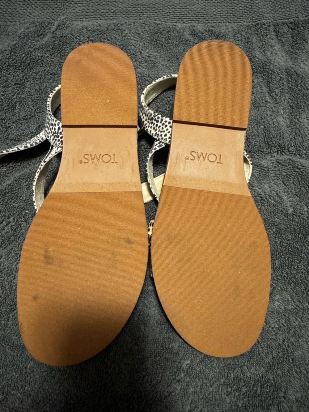 Toms Beige and Black Dotted Strappy Sandals - Picture 3 of 4
